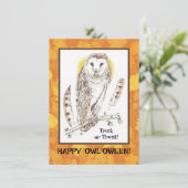 Happy "Owl'oween Flat Hallowen Kaart (Staand voorkant)