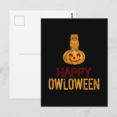 Happy Owloween, Halloween Briefkaart (Voorkant / Achterkant)