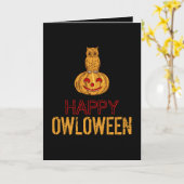 Happy Owloween, Halloween Kaart (Gele Bloem)