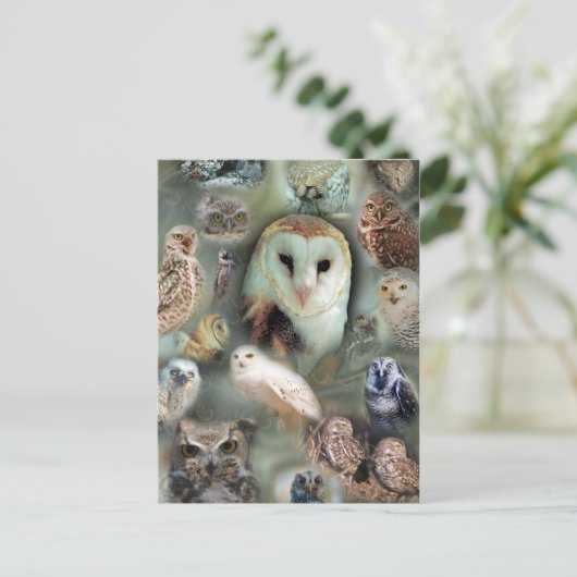 Happy Owls Briefkaart (Staand voorkant)