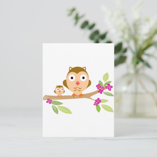 Happy Owls Briefkaart (Staand voorkant)