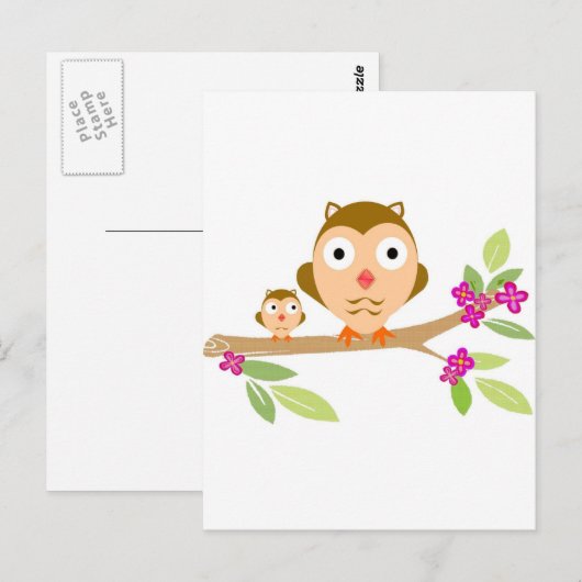 Happy Owls Briefkaart (Voorkant / Achterkant)