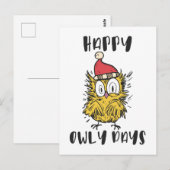Happy Owly Days Grappige Santa Uil Briefkaart (Voorkant / Achterkant)