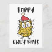 Happy Owly Days Grappige Santa Uil Briefkaart (Voorkant)