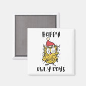 Happy Owly Days Grappige Santa Uil Magneet (Voorkant / Achterkant)