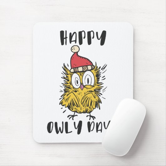 Happy Owly Days Grappige Santa Uil Muismat (Met muis)