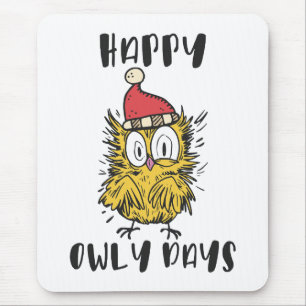 Happy Owly Days Grappige Santa Uil Muismat