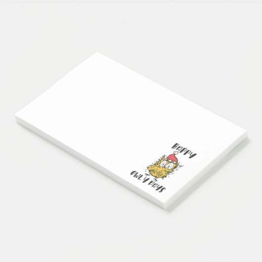 Happy Owly Days Grappige Santa Uil Post-it® Notes (Schuin)