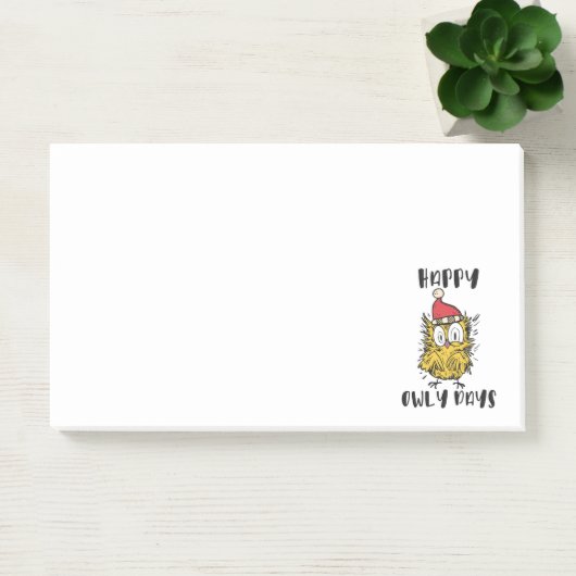 Happy Owly Days Grappige Santa Uil Post-it® Notes (Kantoor)