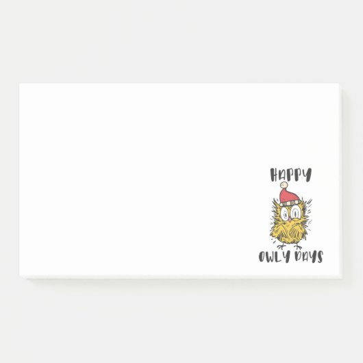 Happy Owly Days Grappige Santa Uil Post-it® Notes (Voorkant)