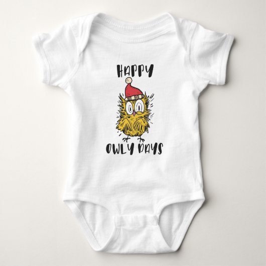 Happy Owly Days Grappige Santa Uil Romper (Voorkant)