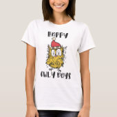 Happy Owly Days Grappige Santa Uil T-shirt (Voorkant)
