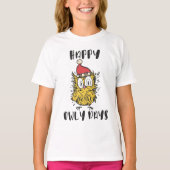 Happy Owly Days Grappige Santa Uil T-shirt (Voorkant)