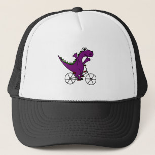 Happy Paars Dinosaur Riding Bicycle Trucker Pet