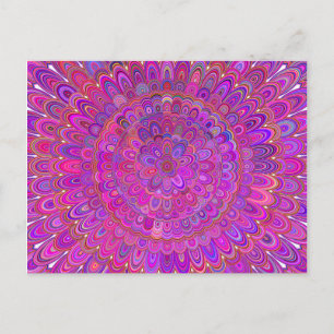 Happy Paars en Roze Mandala Briefkaart
