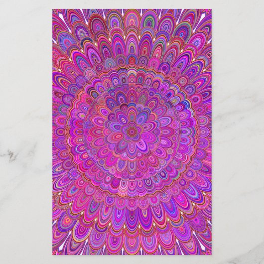 Happy Paars en Roze Mandala Flyer (Achterkant)