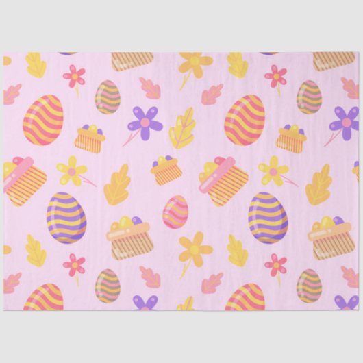 Happy Paars Pasen Tissuepapier (Voorkant)