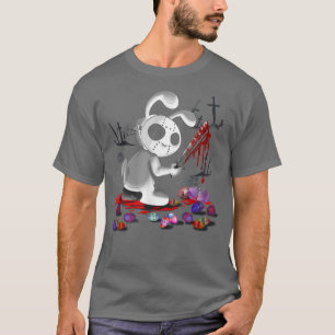 Happy Paary Horror Pasen Bunny JS Masker voor T-shirt