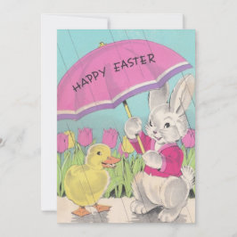 Happy Paasbek Bunny Floral Feestdagenkaart