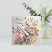 Happy Paasbloemen Feestdagenkaart (Staand voorkant)