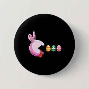Happy Paasdag Bunny Egg Funny Boys Girls Kinder E Ronde Button 5,7 Cm