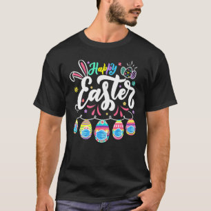Happy Paasdag Colorful Egg Face Mask Hunting T-shirt