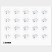 Happy Paaseieren en Bunny Rabbit Ears Cute Ronde Sticker (Vel)