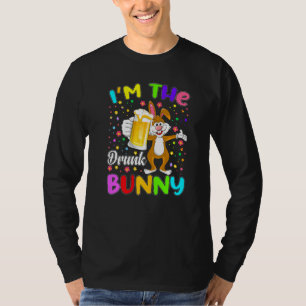 Happy paaseieren Funny Bunny Beer Wine Drink T-shirt