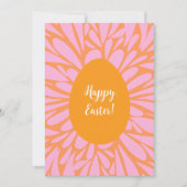 Happy Paasfloral burst oranje egg Holiday Kaart (Voorkant)