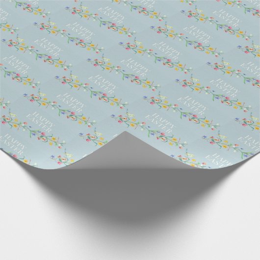 Happy Paasflorale vogels Cadeaupapier (Hoek)