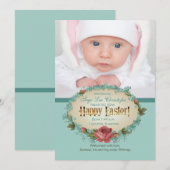  Happy Paasfoto geboorteaankondiging Feestdagenkaart (Voorkant / Achterkant)
