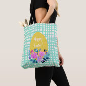 Happy Paasgebluste oranje ei met geblazen florale Tote Bag (Dichtbij)