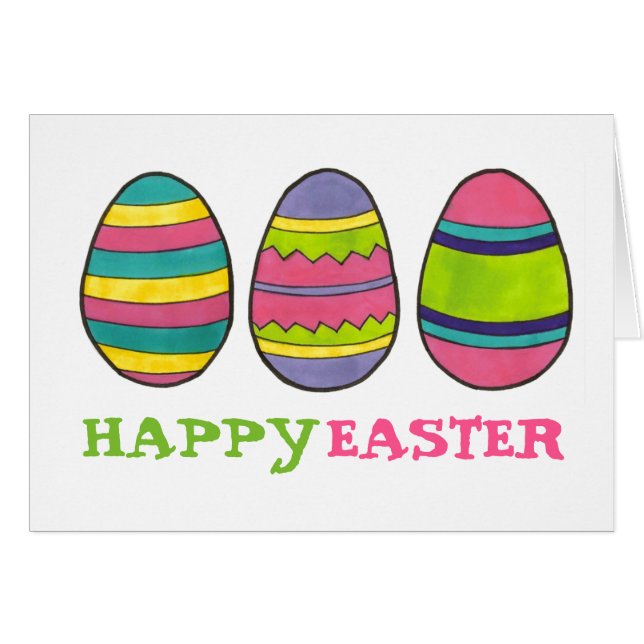 Happy Paaskleurige gekleurde eieren van de kippene (Voorkant Horizontaal)