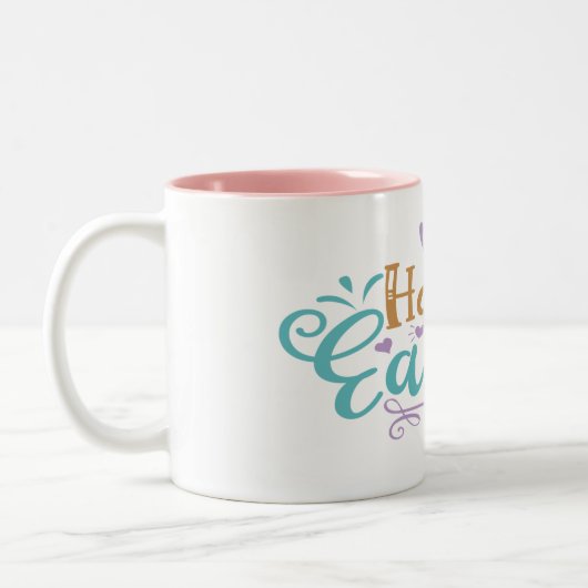 Happy Paaskoffie-Mok Tweekleurige Koffiemok (Links)