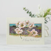 Happy Paaslandschap met Apple Blossom Feestdagenkaart (Staand voorkant)