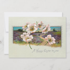 Happy Paaslandschap met Apple Blossom Feestdagenkaart