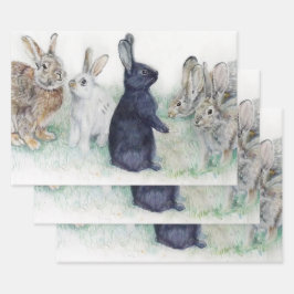 Happy Paasmooie konijnen Inpakpapier Vel