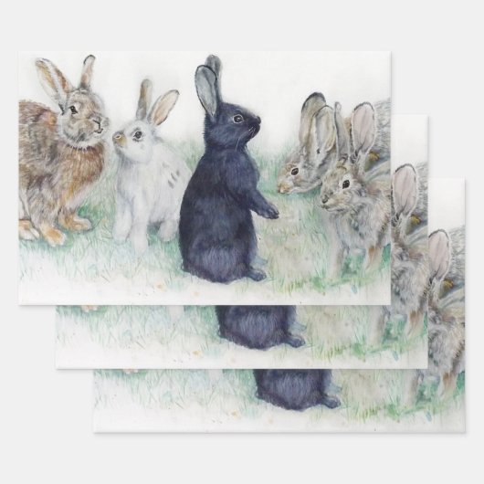 Happy Paasmooie konijnen Inpakpapier Vel (Set)