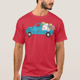  Happy Paasopslag Truck Bunny Eggs Mannen W T-shirt