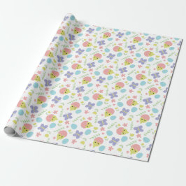 Happy Paaspasta kleurrijke Kawaii Spring Cute Cadeaupapier