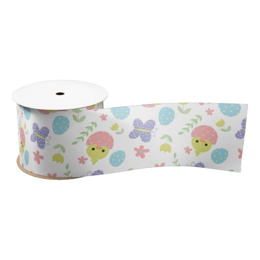 Happy Paaspasta kleurrijke Kawaii Spring Cute Satijnen Lint (Spoel)