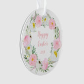 Happy Paasroze en White Roses Ornament (voorkant)