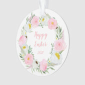 Happy Paasroze en White Roses Ornament (voorkant)