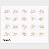 Happy Paasroze groene eieren Vierkante Sticker (Vel)