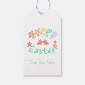 Happy Paasroze konijn Gift Labels Cadeaulabel (Voorkant)