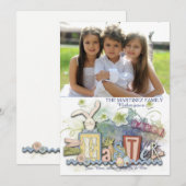 Happy-paasstijl fotokaart feestdagenkaart (Voorkant / Achterkant)