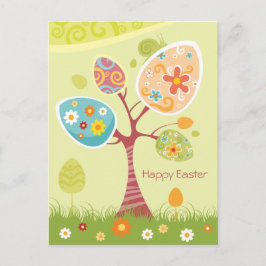 Happy Paast - Abstracte boom Feestdagenkaart