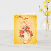 Happy Paast antiek afbeelding van paaskaart Kaart (Gele Bloem)