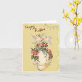 Happy Paast antiek afbeelding van paaskaart Kaart (Gele Bloem)