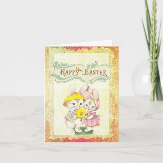 Happy Paast antiek afbeelding van paaskaart Kaart (Voorkant)
